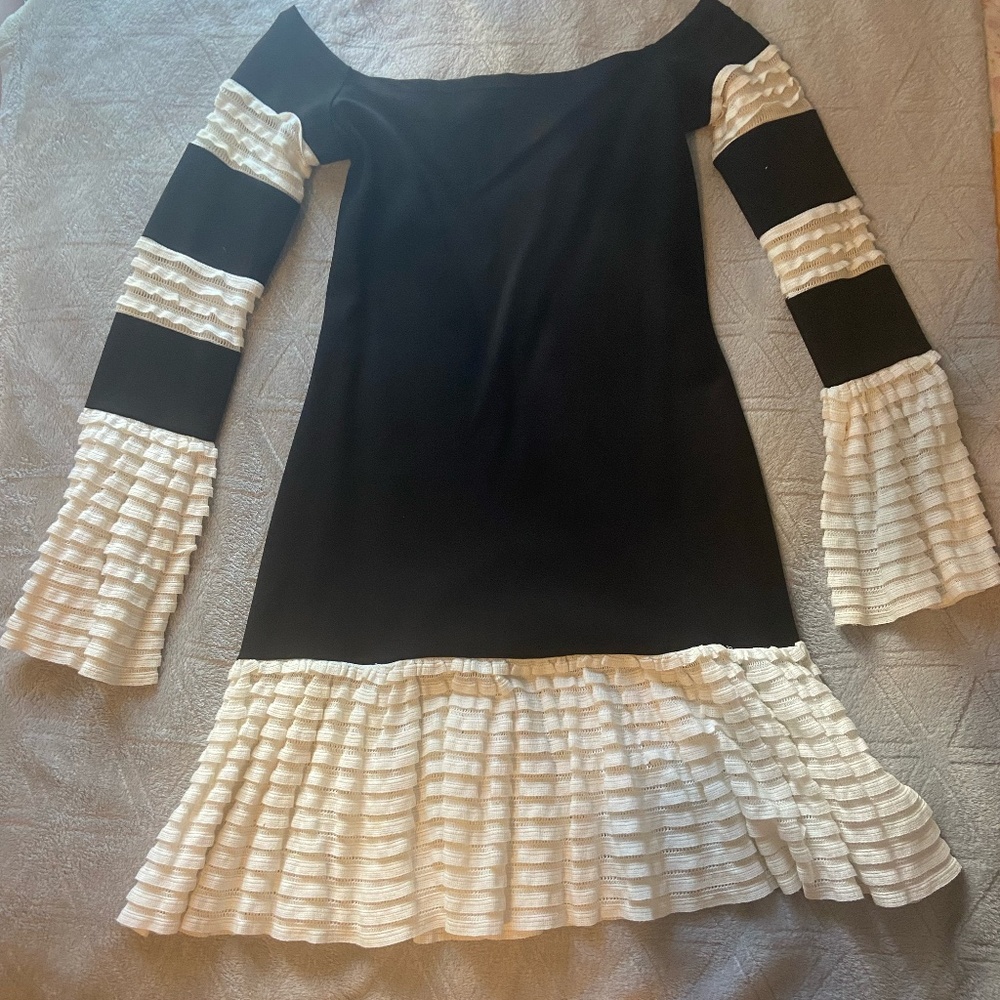 Alexis black and white dress